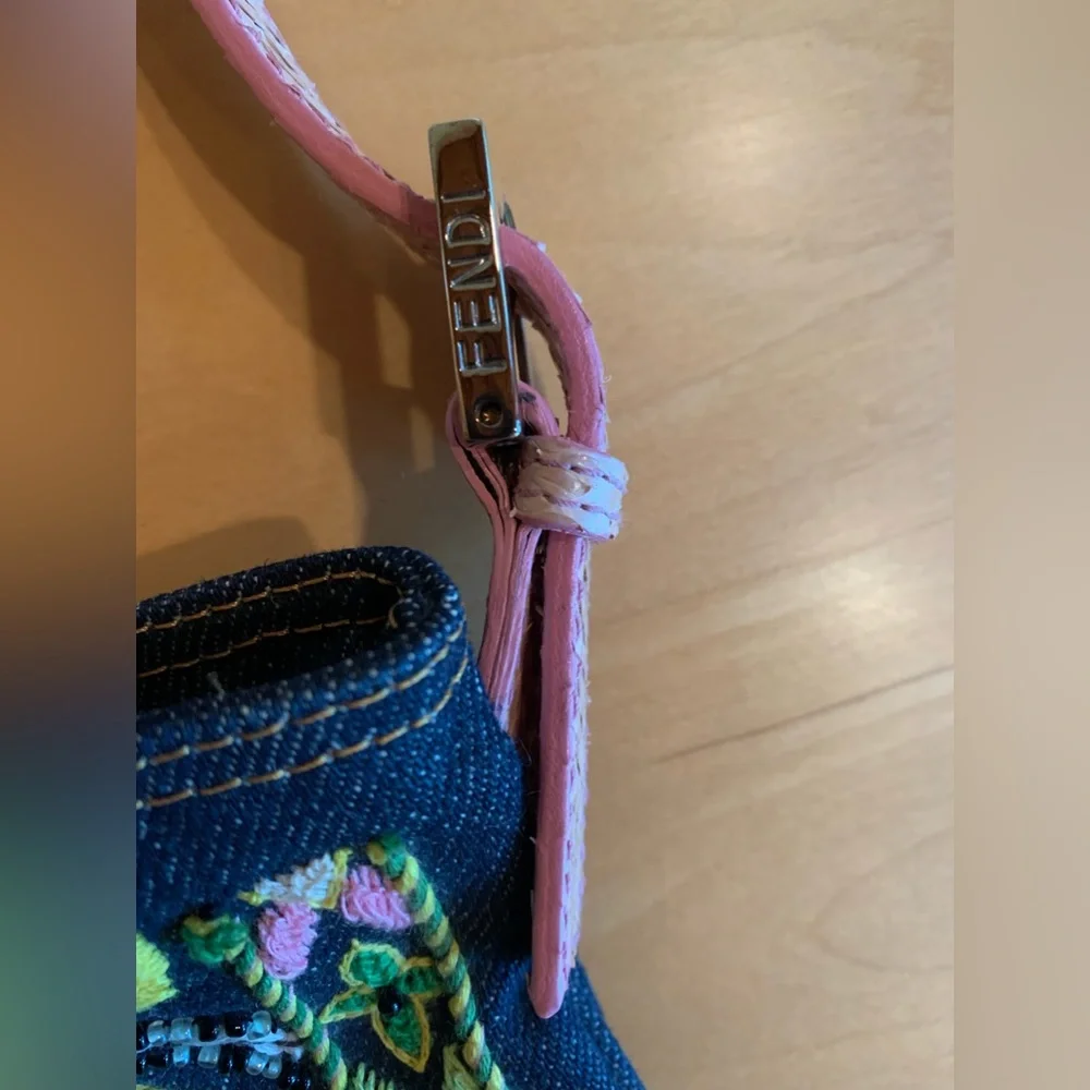 Fendi Denim Beaded Crossbody - Picture 4 of 12
